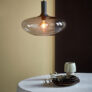 Sort pendel lampe, Alton 35, Røgfarvet glaspendel til spisebordet