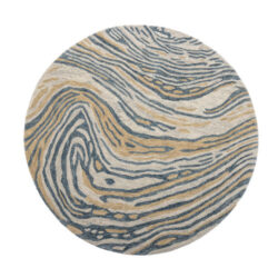 Gulvtæppe rundt, Tiger tæppe i brun uld, Ø120, Bloomingville